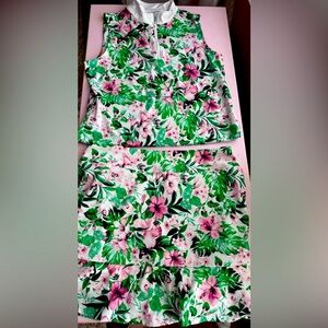 Tommy Bahama Golf Outfit Floral Sleeveless Top and Skort Set